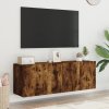 TV skříňky nástěnné 2 ks kouřový dub 60 x 30 x 41 cm 836947