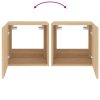 Nástěnné TV skříňky s LED 2 ks dub sonoma 40,5 x 35 x 40 cm 837251
