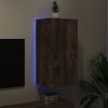 Nástěnná TV skříňka s LED osvětlením kouřový dub 40,5x35x80 cm 837264
