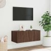 Nástěnná TV skříňka s LED osvětlením hnědý dub 80 x 35 x 31 cm 837293