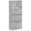 Botník se 4 výklopnými zásuvkami betonově šedý 80x34x187,5 cm 3214381