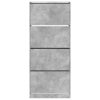 Botník se 4 výklopnými zásuvkami betonově šedý 80x34x187,5 cm 3214381