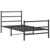 Kovový rám postele s hlavovým a nožním čelem černý 100 x 190 cm 355377