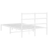 Kovový rám postele s čelem bílý 120 x 200 cm 355412