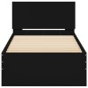 Rám postele s čelem černý 90 x 200 cm kompozitní dřevo 838625