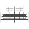 Kovový rám postele s hlavovým a nožním čelem černý 150 x 200 cm 355581