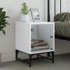 Noční stolek se skleněnými dvířky bílý 35 x 37 x 50 cm 836518