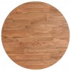Kulatá stolní deska světle hnědá Ø40x1,5cm ošetřený masivní dub 342959