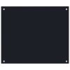 Kuchyňský panel černý 70 x 60 cm tvrzené sklo 249483