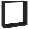 Nástěnné police kostky 3 ks černé MDF 323950