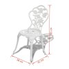 3dílný bistro set litý hliník bílý 42165