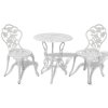 3dílný bistro set litý hliník bílý 42165