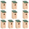 Ptačí budky 10 ks masivní jedlové dřevo 12 x 12 x 22 cm 314815