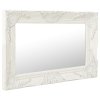 Nástěnné zrcadlo barokní styl 60 x 40 cm bílé 320328