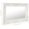 Nástěnné zrcadlo barokní styl 60 x 40 cm bílé 320328