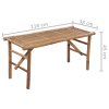 Skládací zahradní lavice s poduškou 118 cm bambus 3063853
