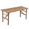 Skládací zahradní lavice s poduškou 118 cm bambus 3063851