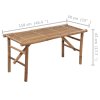 Skládací zahradní lavice s poduškou 118 cm bambus 3063851