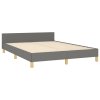 Rám postele bez matrace tmavě šedý 140 x 190 cm textil 3124888