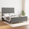 Rám postele bez matrace tmavě šedý 140 x 190 cm textil 3124888