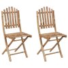Skládací zahradní židle s poduškami 2 ks bambus 3064002