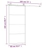 Posuvné dveře s kováním 90x205 cm ESG sklo a hliník 3152147