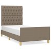 Rám postele bez matrací taupe 90x200 cm textil 3125272
