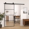 Posuvné dveře s kováním 90x205 cm ESG sklo a hliník 3152148