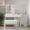 Toaletní stolek sada s LED bílý kompozitní dřevo 3114099