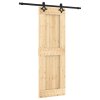 Posuvné dveře s kováním 70 x 210 cm masivní borové dřevo 3203128