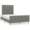 Rám postele bez matrace tmavě šedá 120 x 200 cm textil 3125366