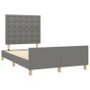 Rám postele bez matrace tmavě šedá 120 x 200 cm textil 3125366
