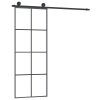 Posuvné dveře s kováním 76x205 cm ESG sklo a hliník 3152139