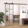 Posuvné dveře s kováním 76x205 cm ESG sklo a hliník 3152139