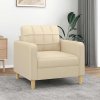 Křeslo krémové 60 cm textil 359077