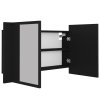 LED koupelnová skříňka se zrcadlem černá 80 x 12 x 45 cm akryl 804965