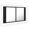 LED koupelnová skříňka se zrcadlem černá 80 x 12 x 45 cm akryl 804965