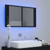 LED koupelnová skříňka se zrcadlem černá 80 x 12 x 45 cm akryl 804965