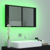 LED koupelnová skříňka se zrcadlem černá 80 x 12 x 45 cm akryl 804965