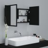 LED koupelnová skříňka se zrcadlem černá 80 x 12 x 45 cm akryl 804965
