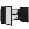 LED koupelnová skříňka se zrcadlem černá 80 x 12 x 45 cm akryl 804965