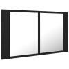 LED koupelnová skříňka se zrcadlem černá 80 x 12 x 45 cm akryl 804965