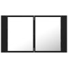 LED koupelnová skříňka se zrcadlem černá 80 x 12 x 45 cm akryl 804965