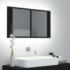 LED koupelnová skříňka se zrcadlem černá 80 x 12 x 45 cm akryl 804965