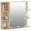 Zrcadlová skříňka s LED dub sonoma 70 x 16,5 x 60 cm 808876