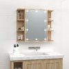 Zrcadlová skříňka s LED dub sonoma 70 x 16,5 x 60 cm 808876