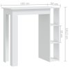 Barový stůl s regálem bílý 102 x 50 x 103,5 cm kompozitní dřevo 809458