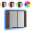 Zrcadlová skříňka s LED hnědý dub 60x12x45 cm kompozitní dřevo 822843