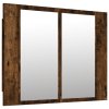 Zrcadlová skříňka s LED kouřový dub 60x12x45cm kompozitní dřevo 822841