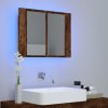 Zrcadlová skříňka s LED kouřový dub 60x12x45cm kompozitní dřevo 822841